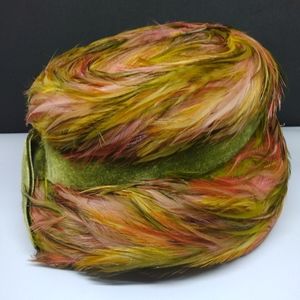 Marche Exclusive Pillbox Feather Hat